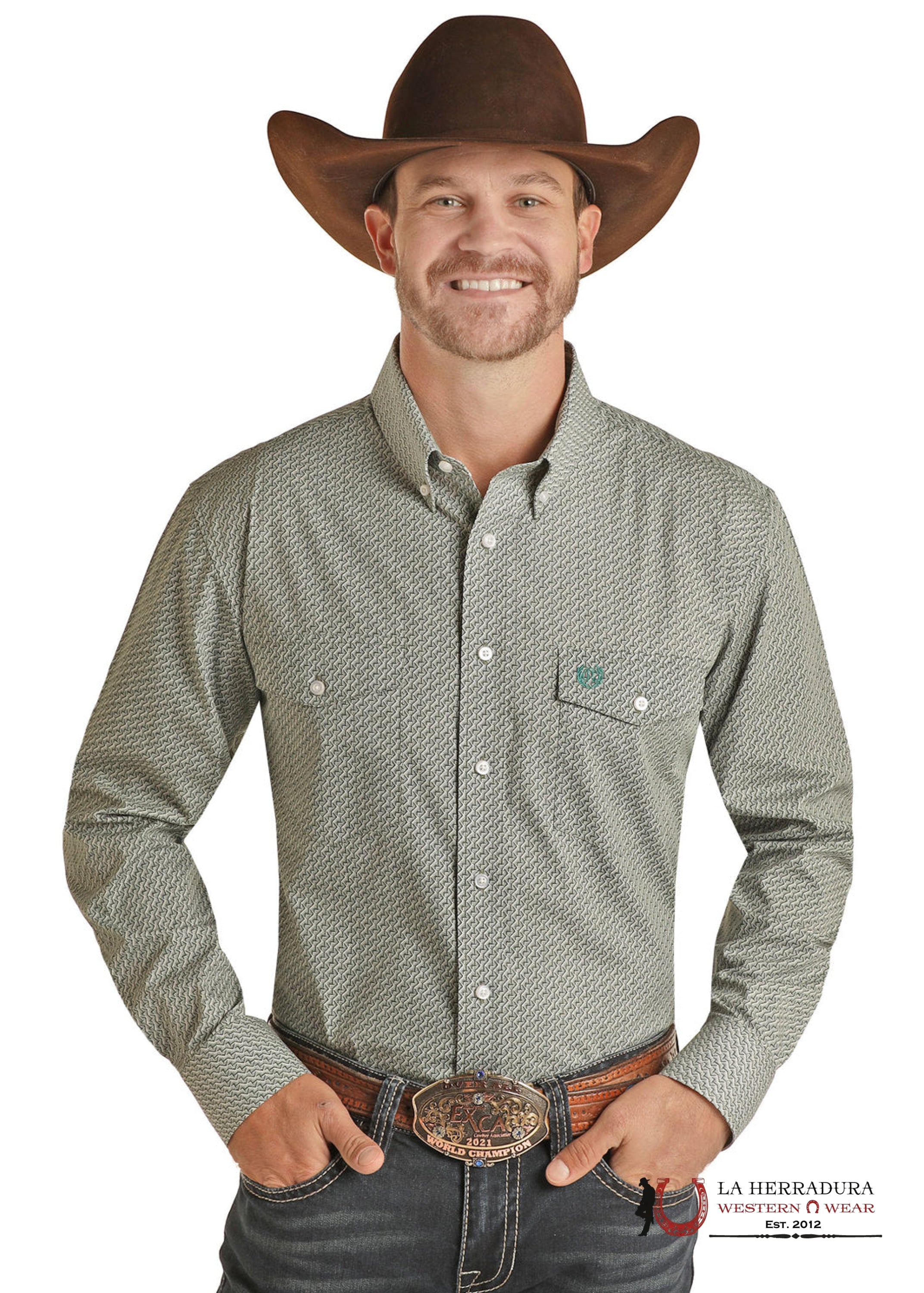 Panhandle Men’s EVERGREEN Long Sleeve Shirt- PSMSOBRZ2C ROPA HOMBRES