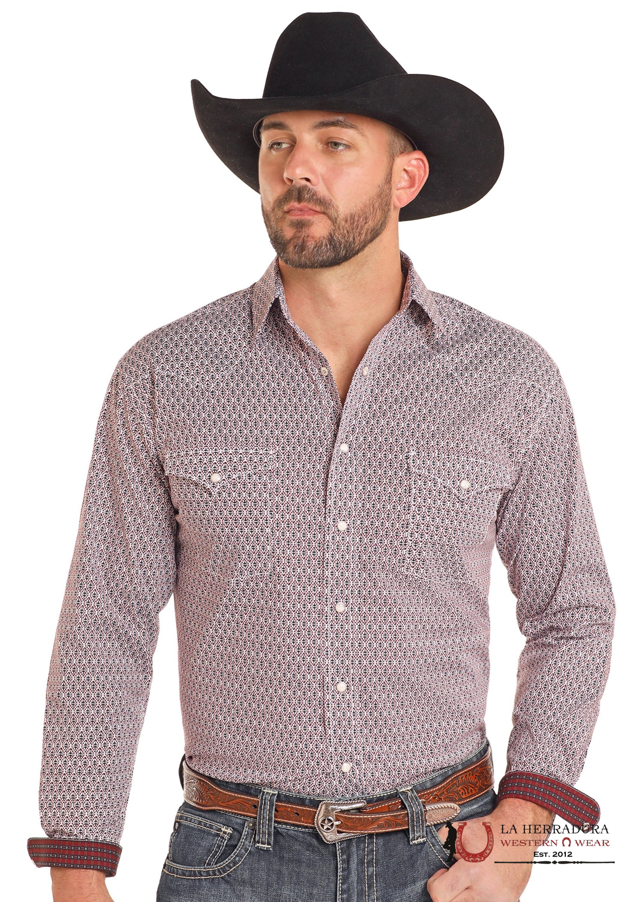 Panhandle Men’s Maroon Long Sleeve Shirt- RMN2S04602 ROPA HOMBRES