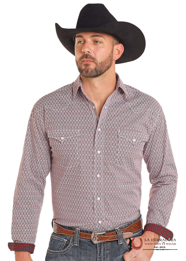 CAMISA DE MANGA LARGA GRANATE PARA HOMBRE PANHANDLE - RMN2S04602