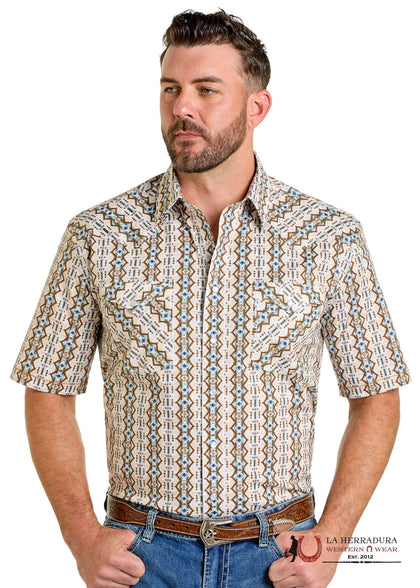 PANHANDLE MENS TAN SHORT SLEEVE SHIRT- RMN3S06535