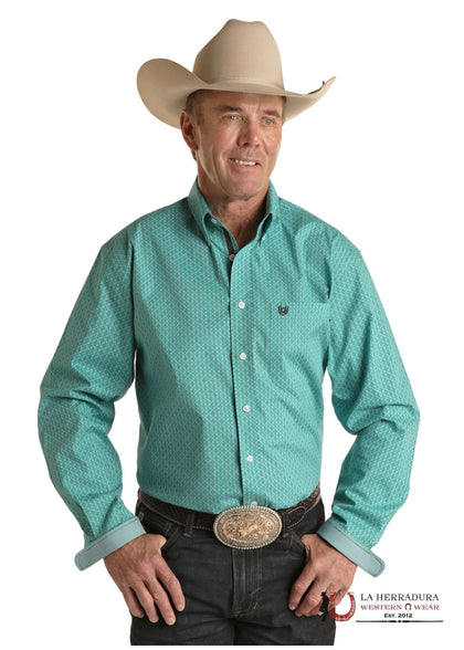 PANHANDLE MENS TURQUOISE LONG SLEEVE SHIRT- RMB2S02193