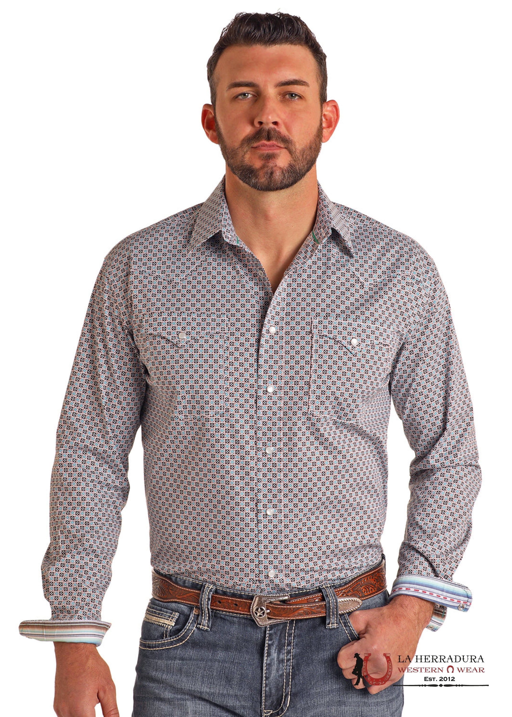 Panhandle Men’s TURQUOISE Long Sleeve Shirt- RMN2S05680 ROPA HOMBRES