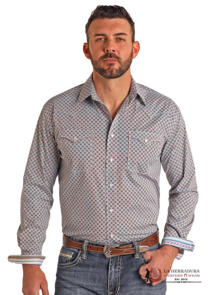 PANHANDLE MENS TURQUOISE LONG SLEEVE SHIRT- RMN2S05680