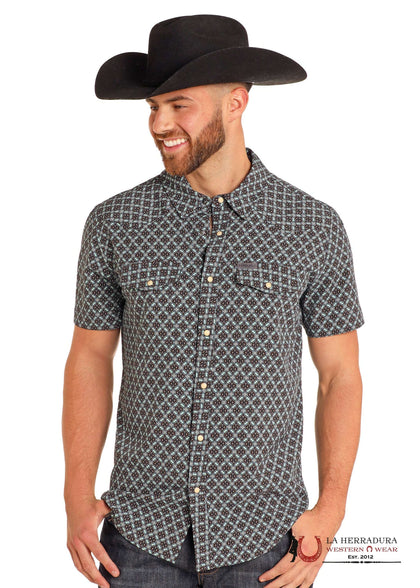 PANHANDLE MENS TURQUOISE SHORT SLEEVE SHIRT- TMN3S04880