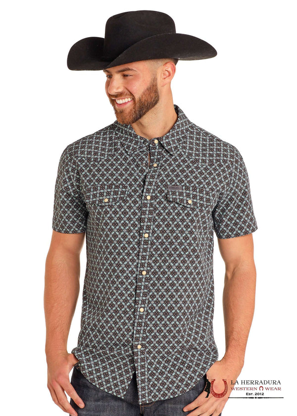 CAMISA DE MANGA CORTA TURQUESA PARA HOMBRE PANHANDLE- TMN3S04880