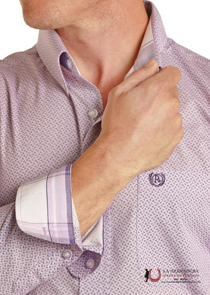 PANHANDLE MENS VIOLET LONG SLEEVE SHIRT- PSMSODR0M3