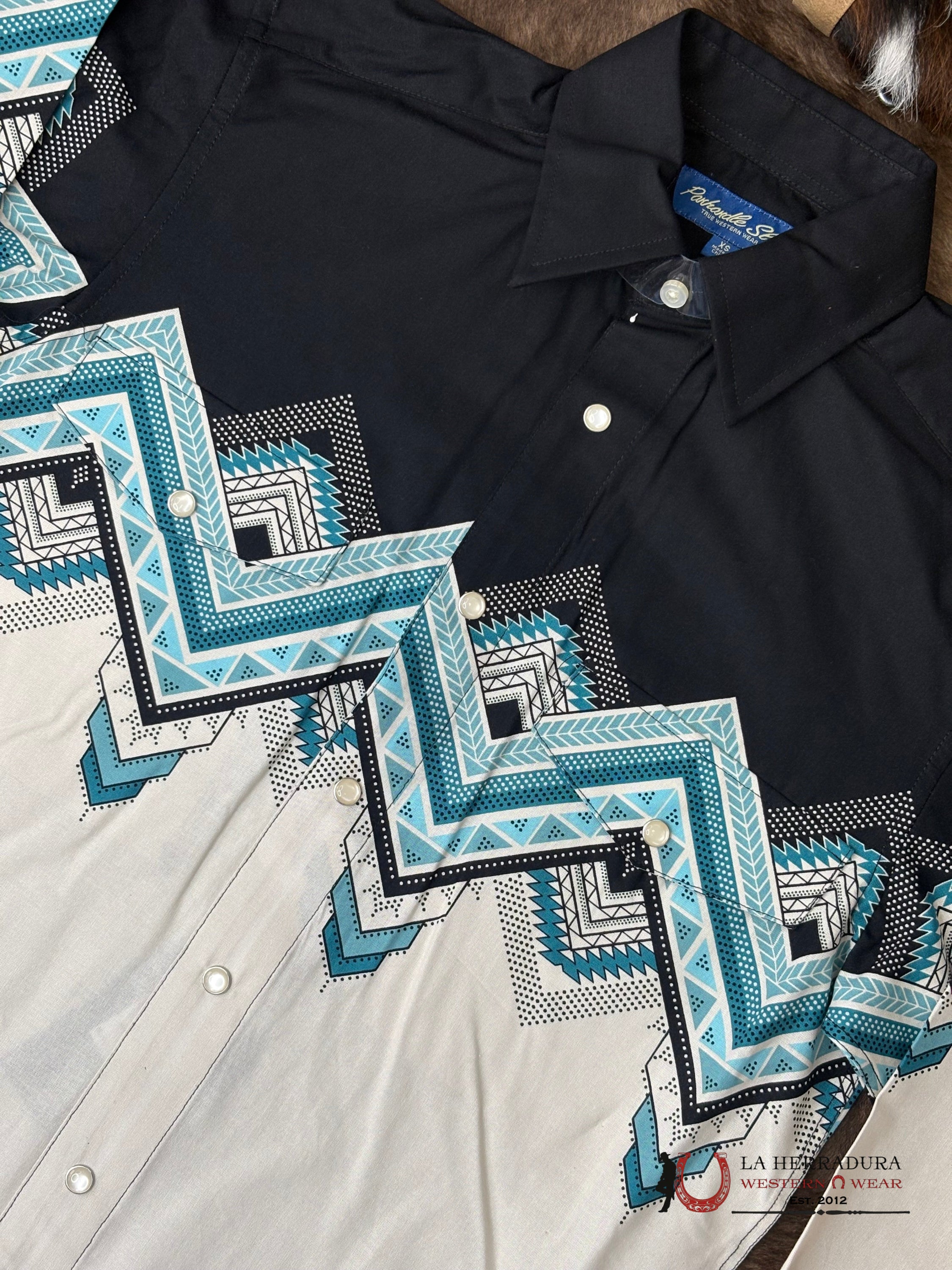 Panhandle Natural Long Sleeve With Aztec Print Mens Shirt - 6641 ROPA HOMBRES