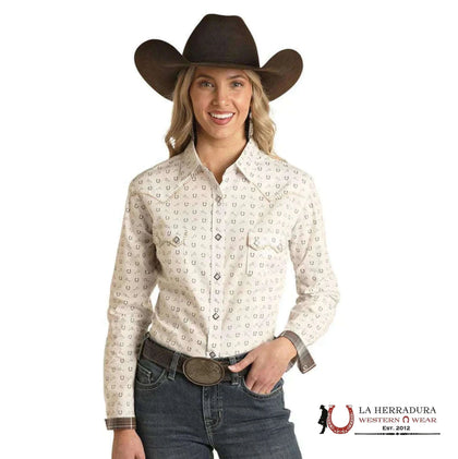 Camisa Panhandle Beige Botones a Presión R4S3274