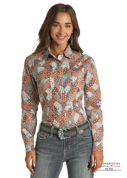 Camisa Panhandle Turquesa Claro con Botones de Presión RLWSOSR07P