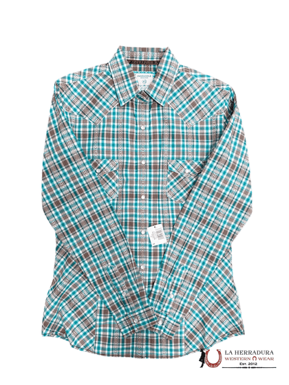 Camisa Panhandle Turquesa con broches RLWSOSRZDR
