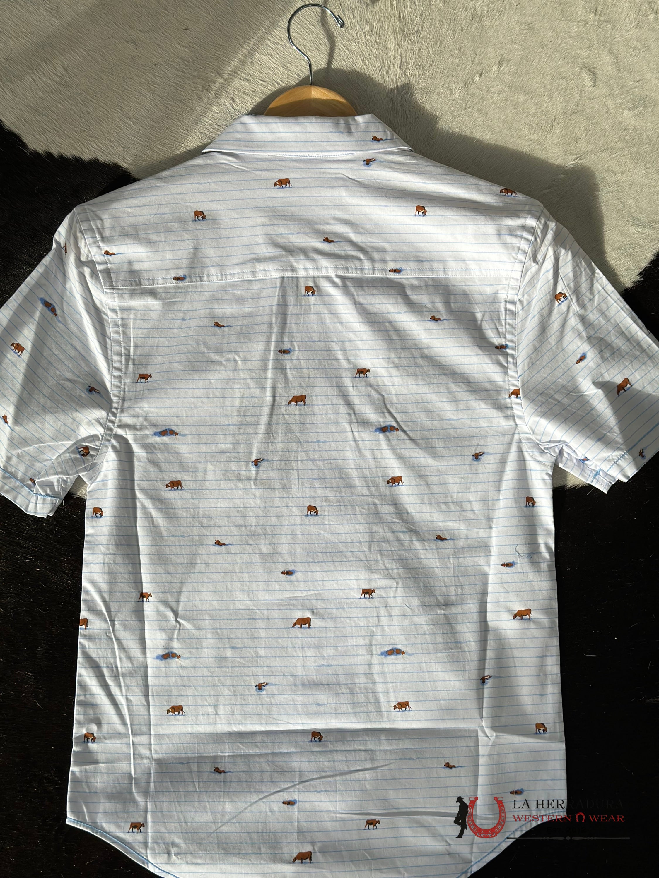 Panhandle Sky Blue Button Short Sleeve Shirt Ropa Hombres