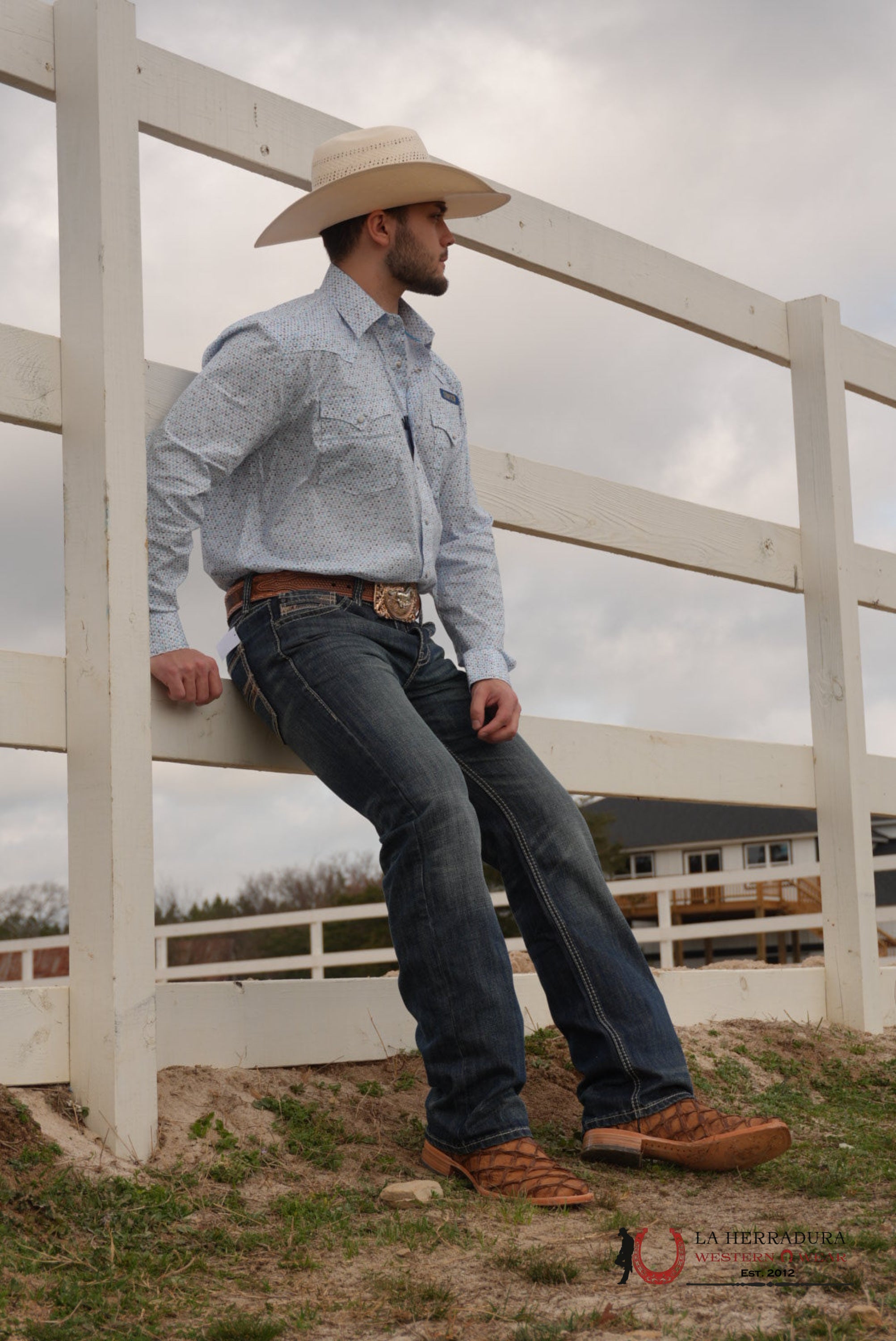 PANHANDLE SLIM BLUE MENS LONG SLEEVE SHIRT SNAP - 5672 ROPA HOMBRES