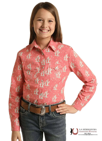 PANHANDLE SLIM CAMISA DE NIÑO CON ESTAMPADO DE CACTUS Y MANGA LARGA CON BROCHES LGN2S02577