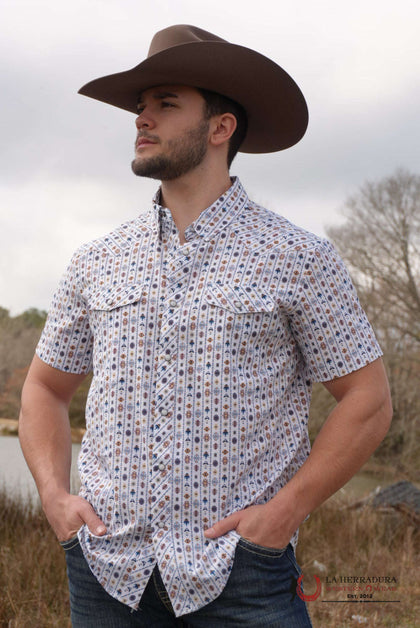 PANHANDLE SLIM WHITE MENS SHORT SLEEVE 2 POCKET SNAP - TMN3S05720