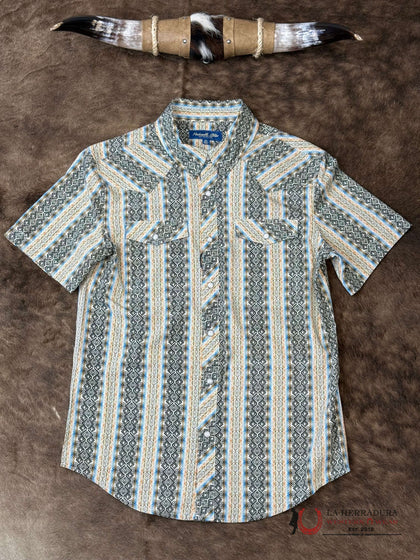 PANHANDLE TAN WITH WESTERN PRINT MULTI COLOR SHORT SLEEVE SHIRT MEN - TMN3S05721