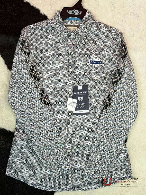 PANHANDLE WOMEN BROWN 2pkt SNAP LONG SLEEVE SHIRT RWN2S02812