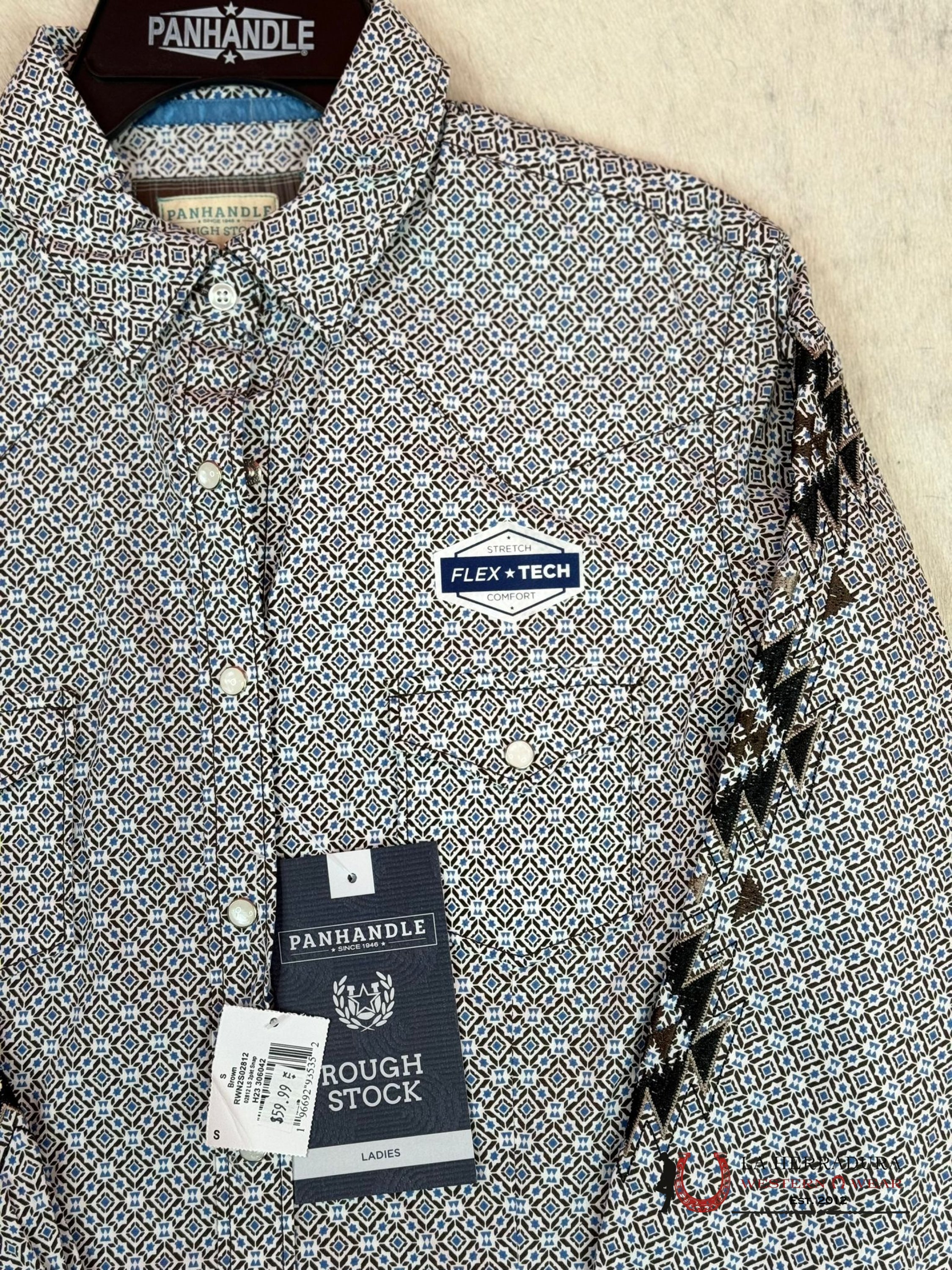 Panhandle Women Brown 2Pkt Snap Long Sleeve Shirt Ropa Mujeres