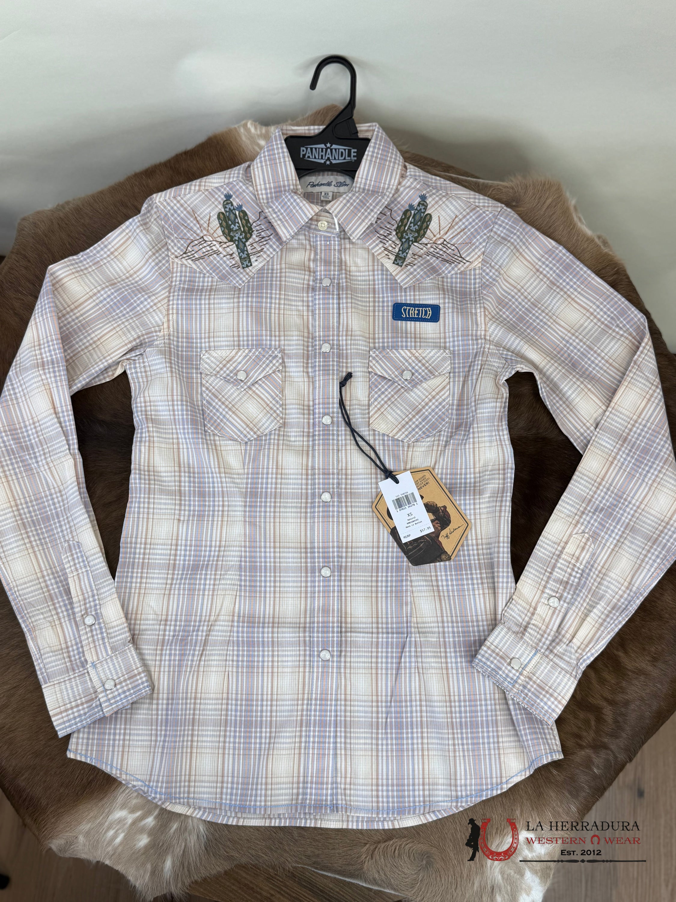 Panhandle Women Shirt Long Sleeve Embroidered Natural - Rmb2S04592 Ropa Mujeres