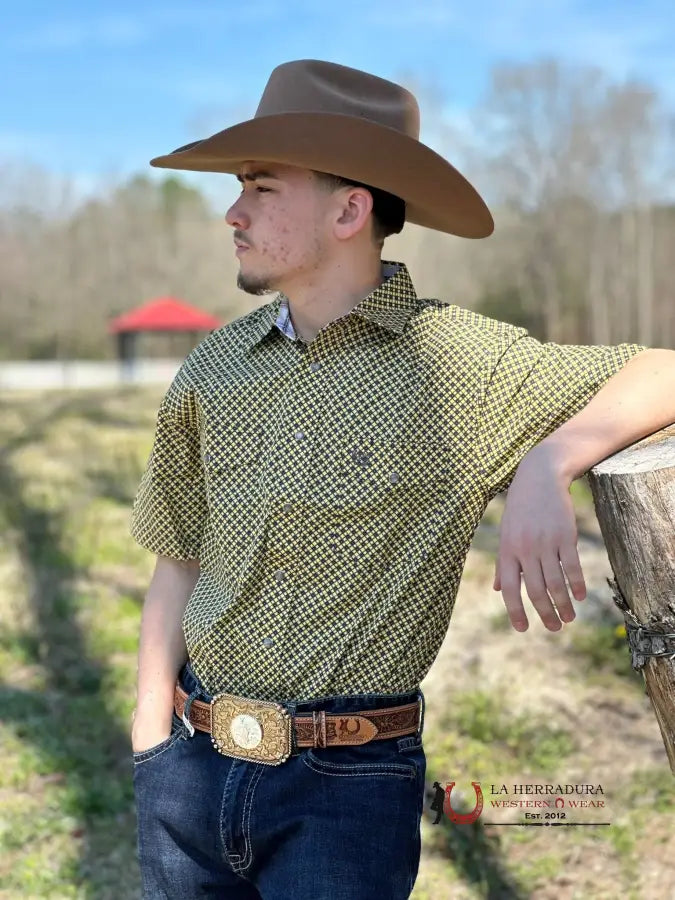 Panhandle Yellow Short Sleeve Shirt Ropa Hombres