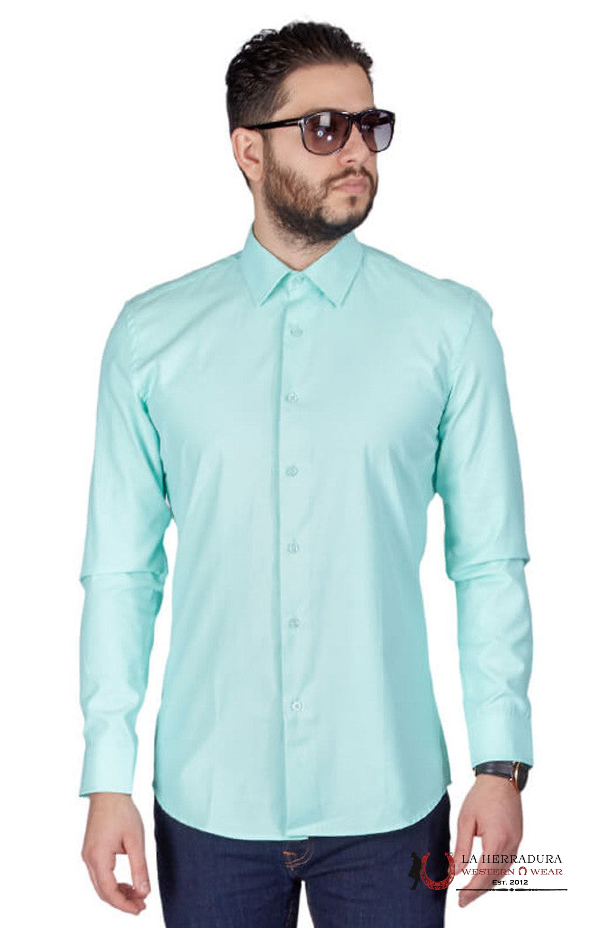 PATRON CITO MEN ALL MINT BOTTON UP LONG SLEEVE SLIM STRETCH D 10 ROPA HOMBRES