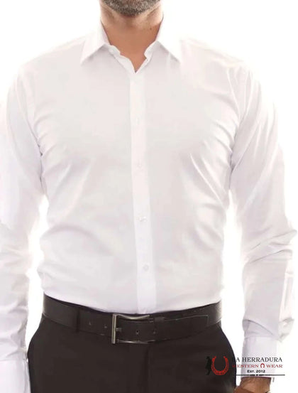 PATRON CITO MEN ALL WHITE CAMISA LARGA DE BOTONES AJUSTADA ELÁSTICA D-1
