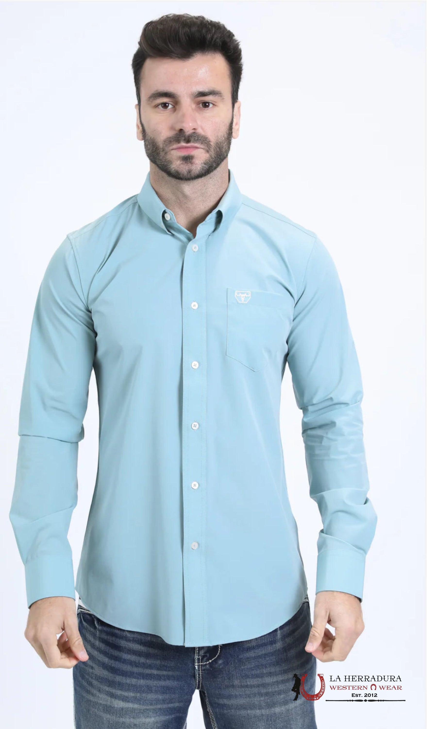 Platini Baby Blue Long Sleeve Shirt ROPA HOMBRES