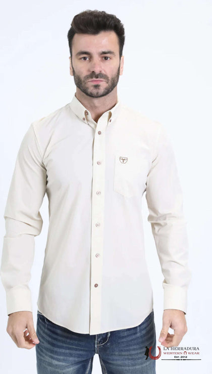 PLATINI BEIGE LONG SLEEVE SHIRT PCL10801