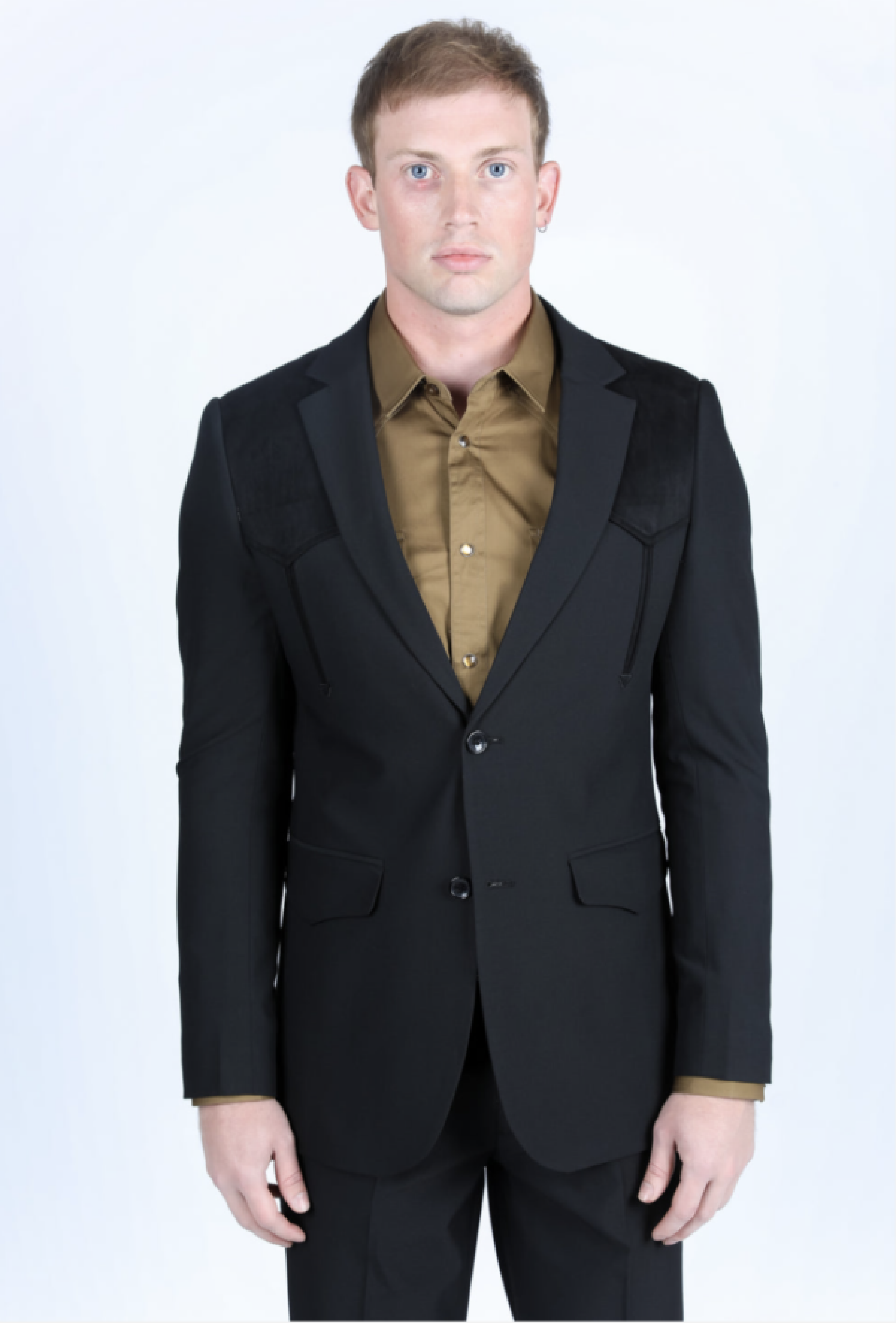 PLATINI BLACK GAMUZA SUEDE BLAZER RANCHER- WST9747 ROPA HOMBRES