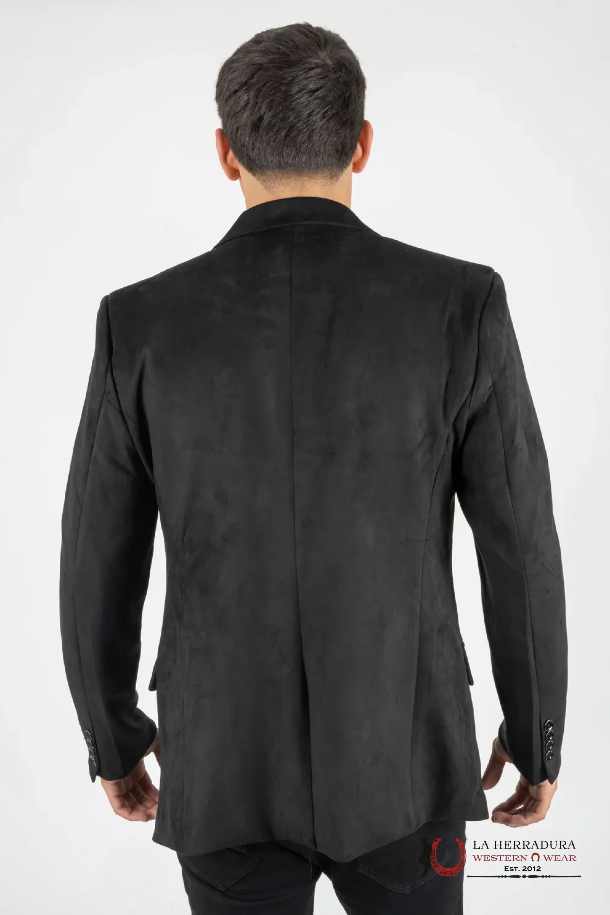 Platini Black Gamuza Suede Blazer- Blz8387 Ropa Hombres