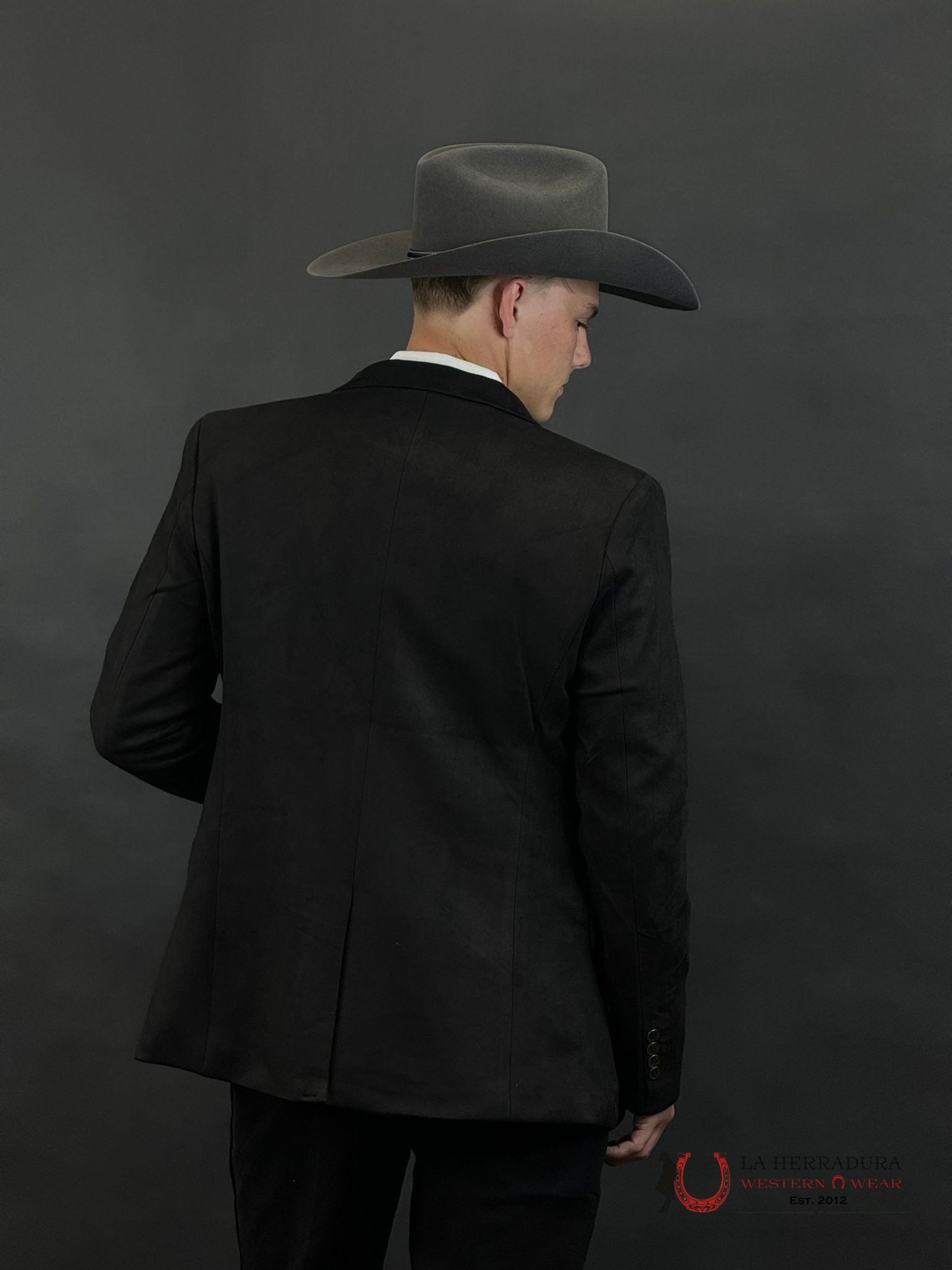 Platini Black Gamuza Suede Blazer- Blz8387 Ropa Hombres