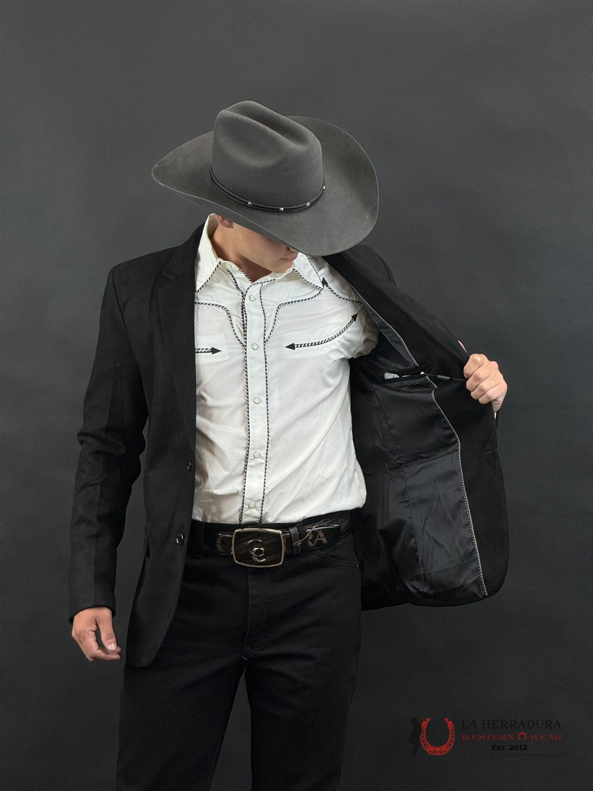 Platini Black Gamuza Suede Blazer- Blz8387 Ropa Hombres