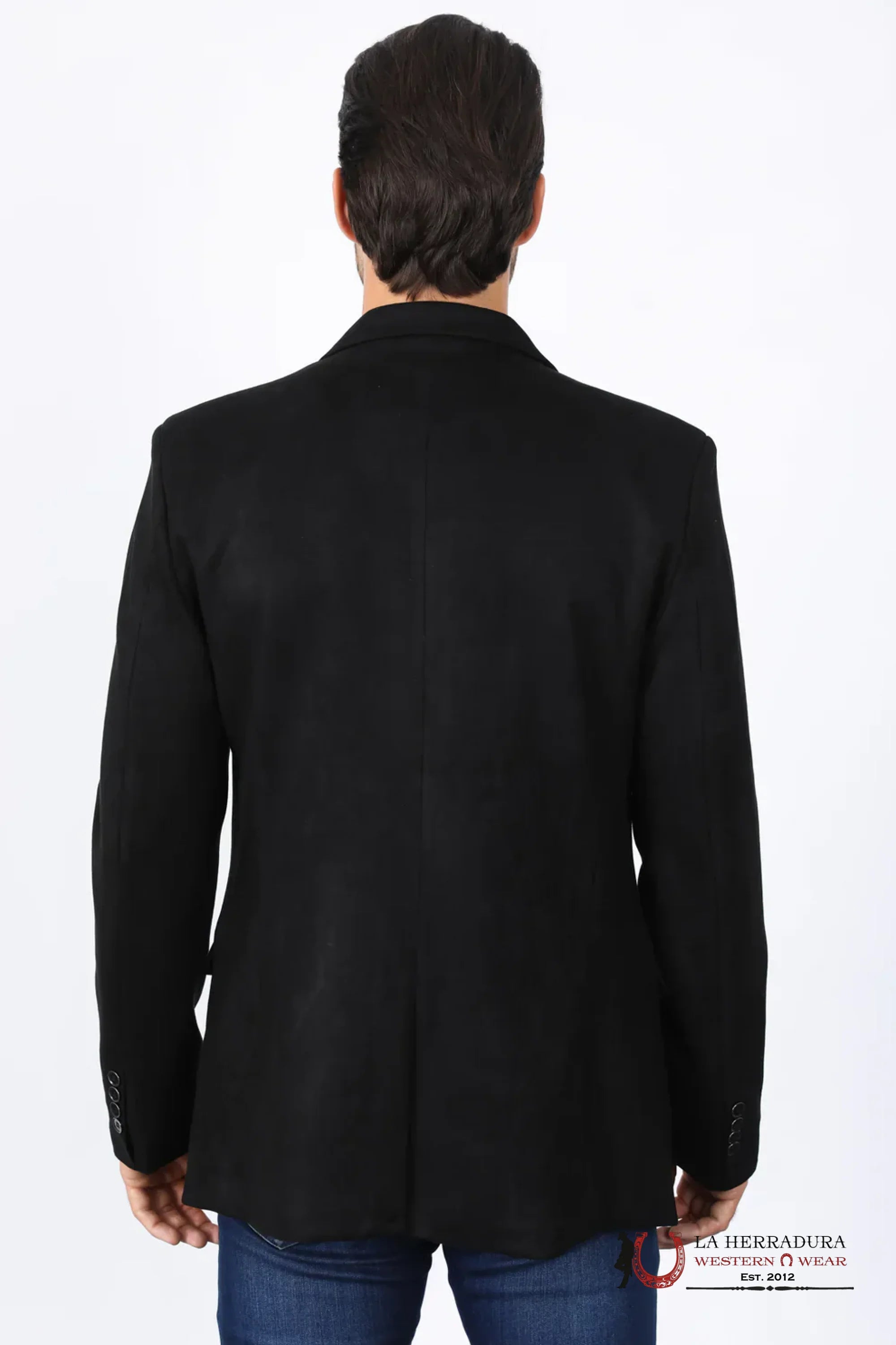 Platini Black Gamuza Suede Blazer- Blz8387 Ropa Hombres