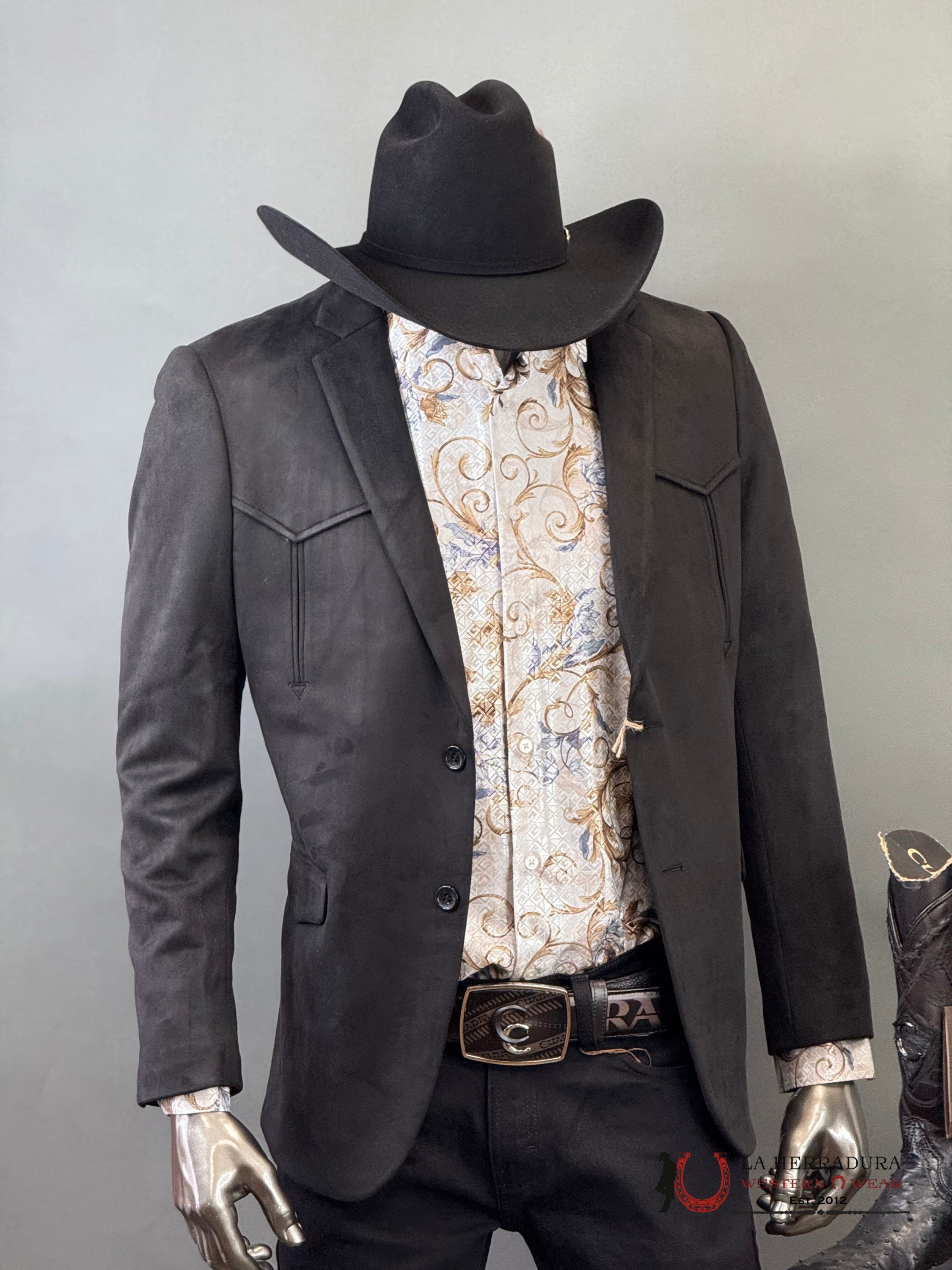 Black Rancher Suede Blazer Blz9443 Ropa Hombres