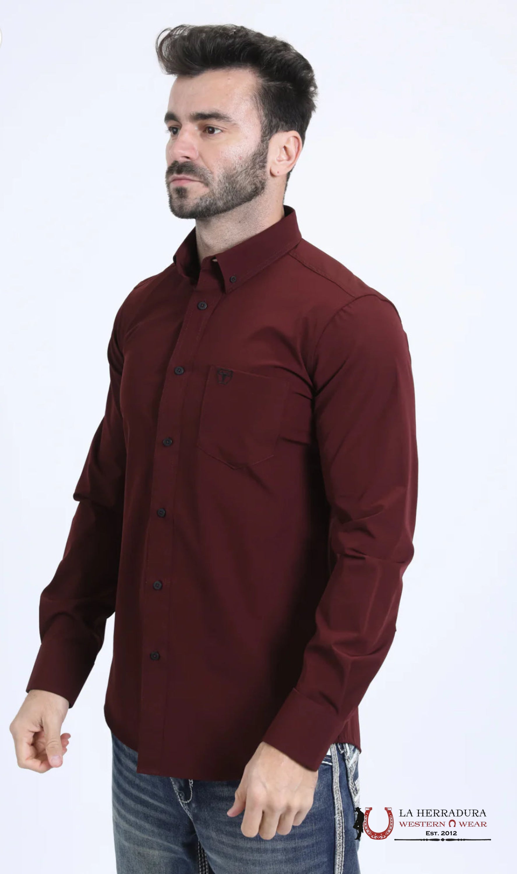 Platini Burgundy Long Sleeve Shirt ROPA HOMBRES