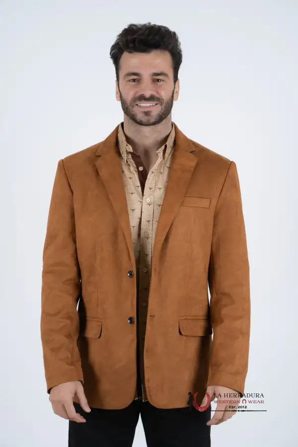 Platini Camel Gamuza Suede Blazer Blz9227 Ropa Hombres