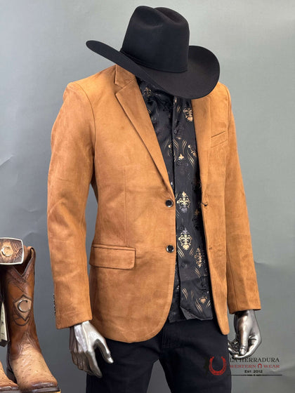 Saco Platini de Gamuza Color Camel para Hombre – BLZ9227 y BLZ8859