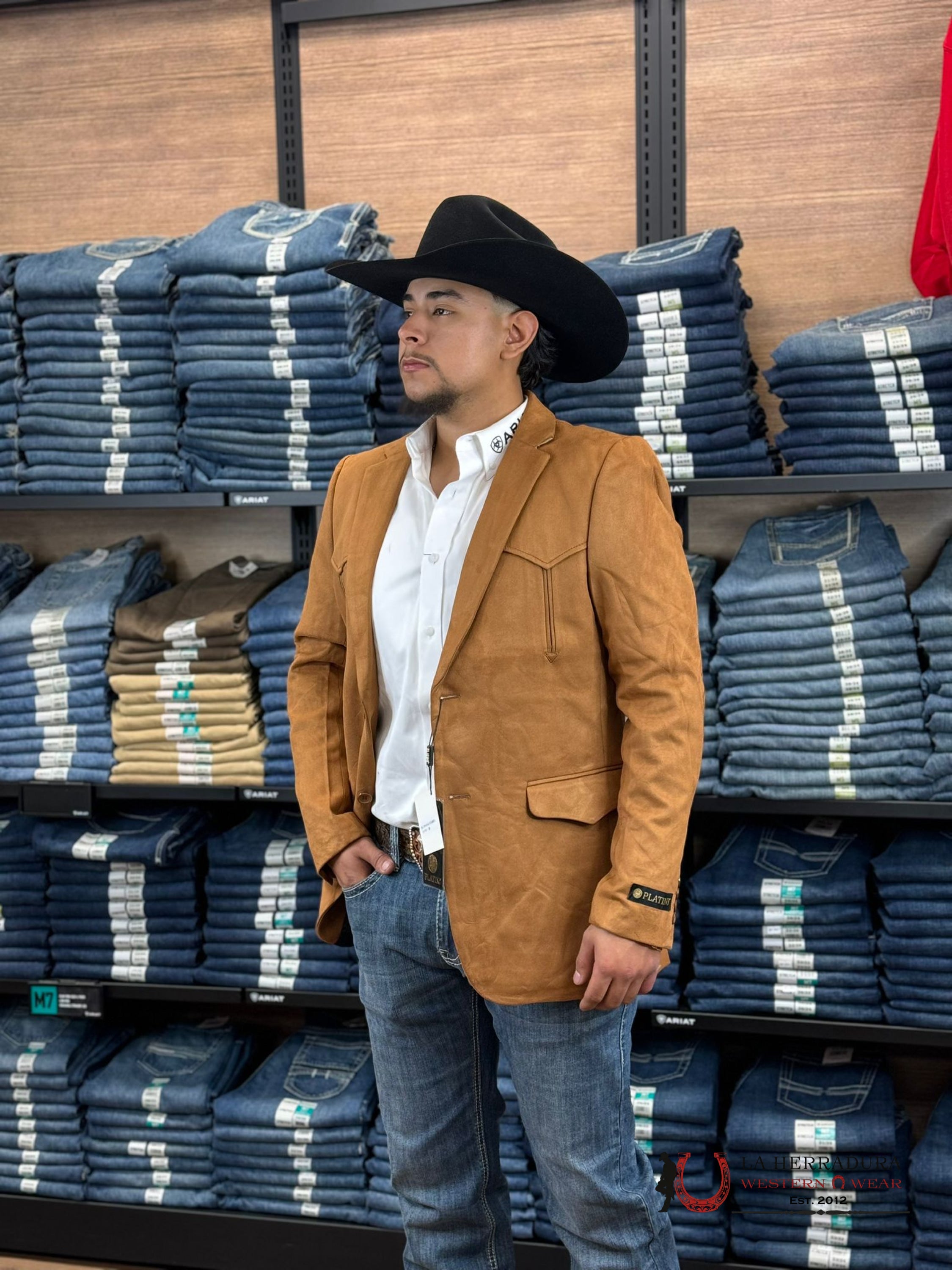 Platini Camel Gamuza Suede Rancher Blazer Blz9444 Ropa Hombres