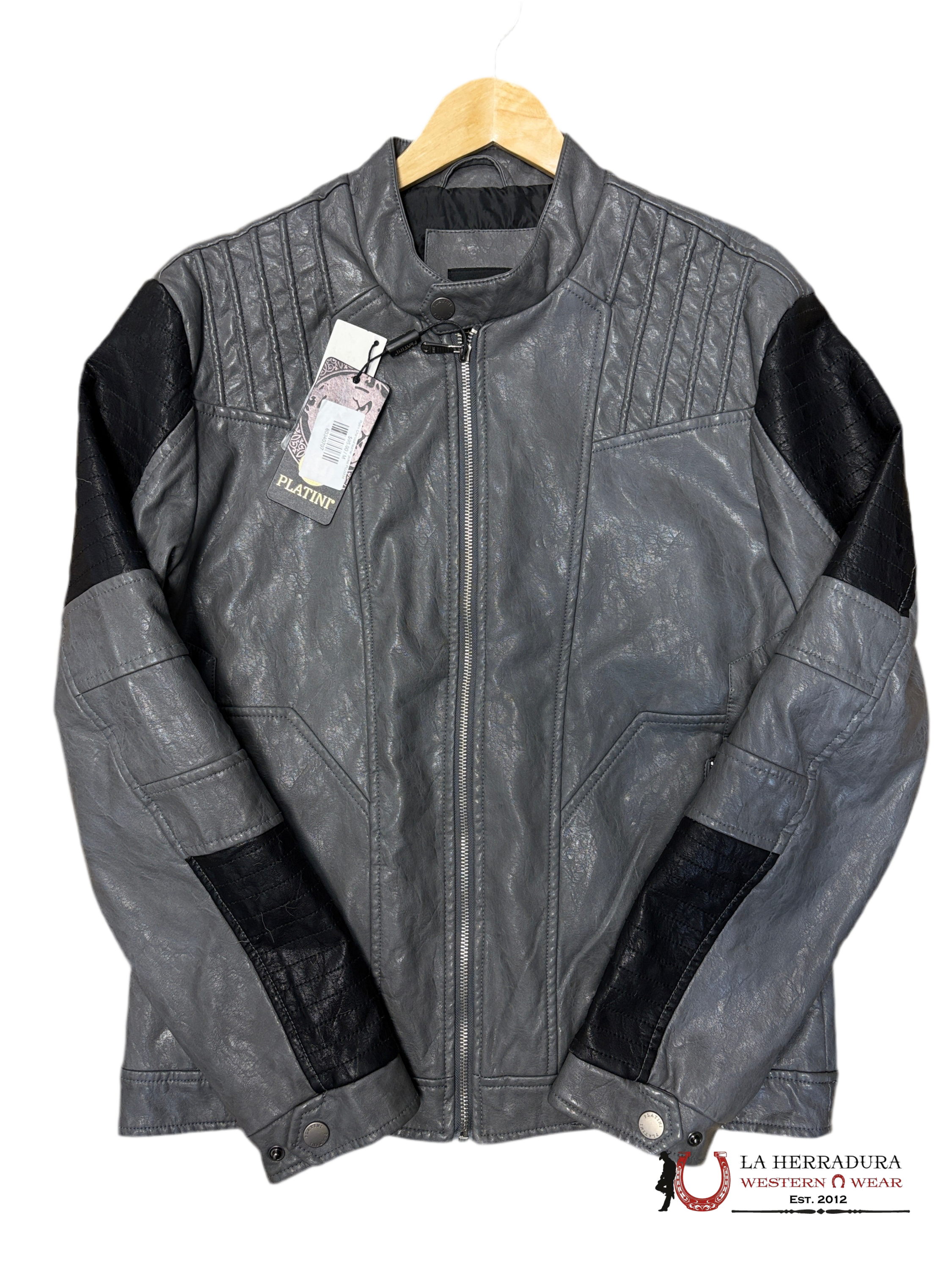 Platini Charcoal leather jacket PUJ8894 ROPA HOMBRES