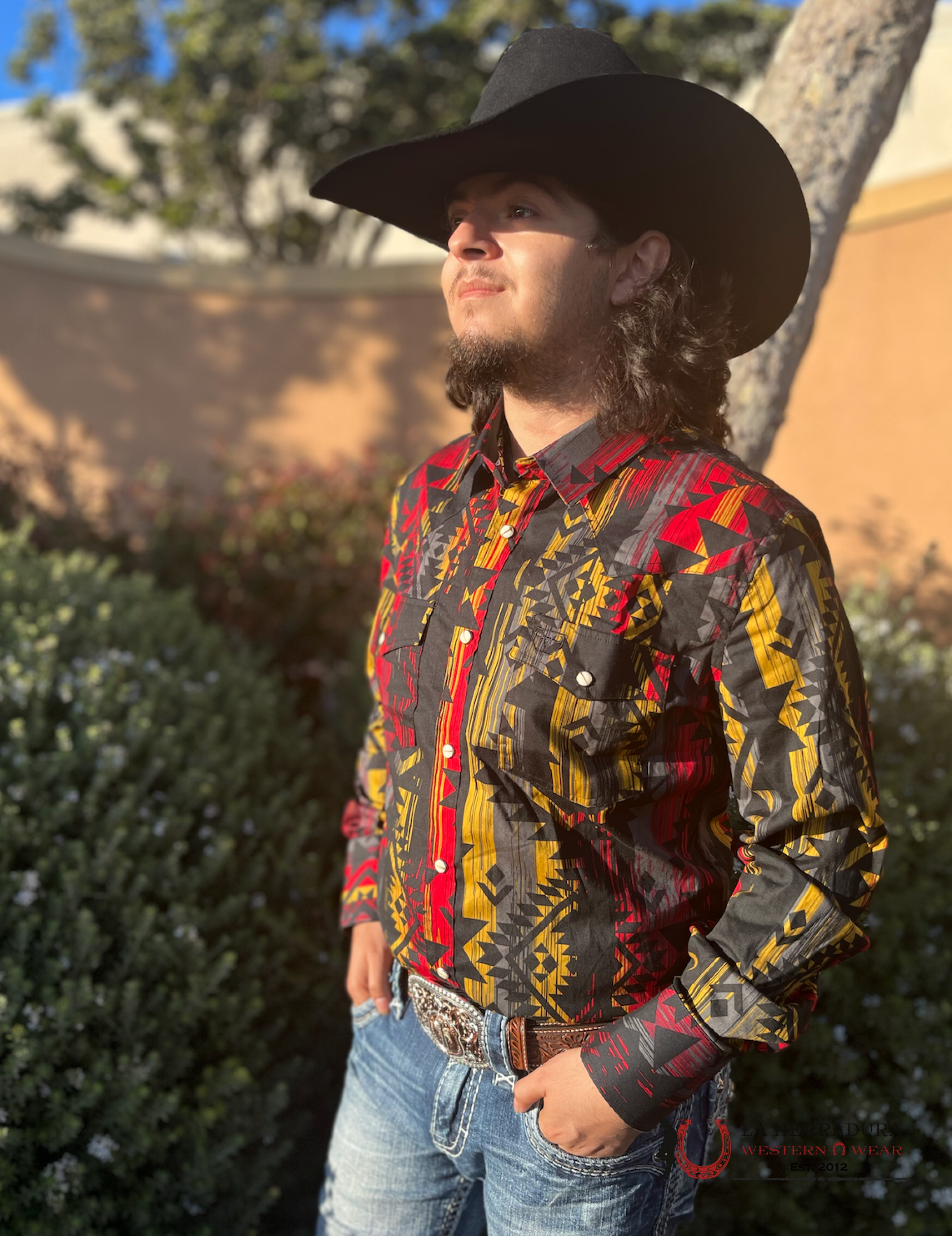 Platini Men Black Aztec Shirt AZL8668 ROPA HOMBRES