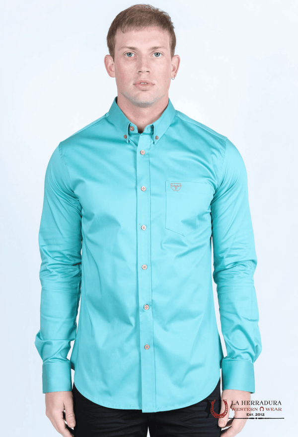 CAMISA DE HOMBRE ENTALLADA PLATINI TURQUESA - CTL9829