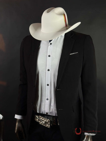BLAZER PLATINI HOMBRE NEGRO CON FLORES GRISES BLZ9926