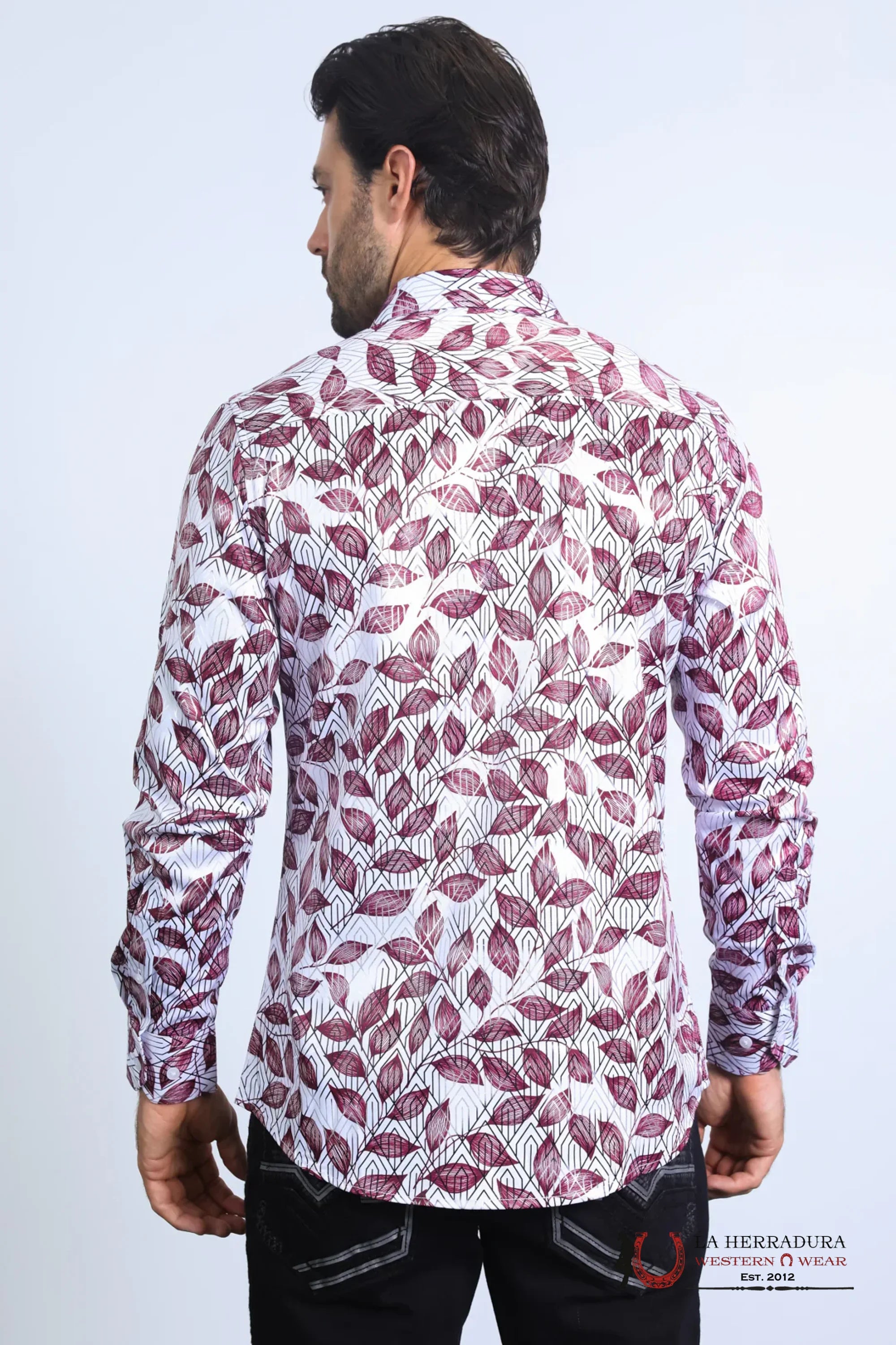 Platini Mens Long Sleeve Modern Fit Stretch Foil Fashion White Shirt - 10582 ROPA HOMBRES