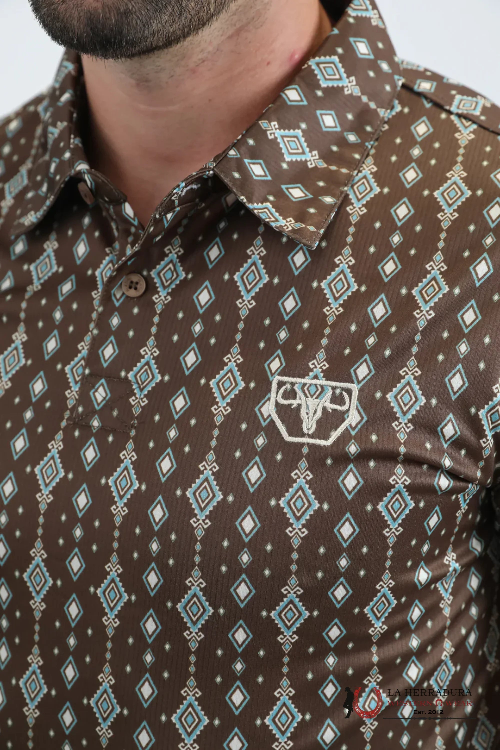 Platini Mens Modern fit stretch foil fashion Short sleeve Brown Shirt PGP11017 ROPA HOMBRES