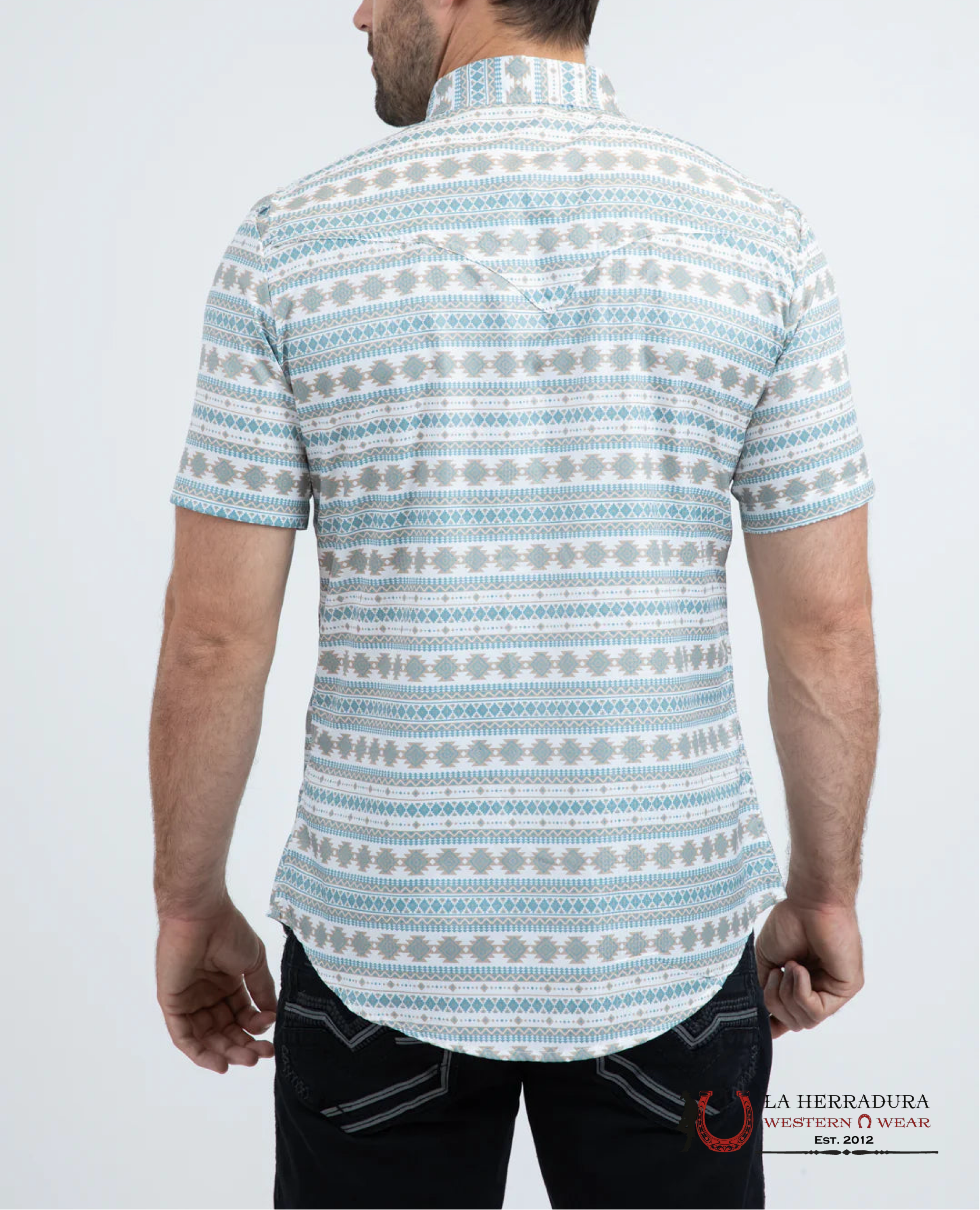 Platini Mens Modern fit stretch foil fashion Short sleeve Shirt White PGW11147 ROPA HOMBRES