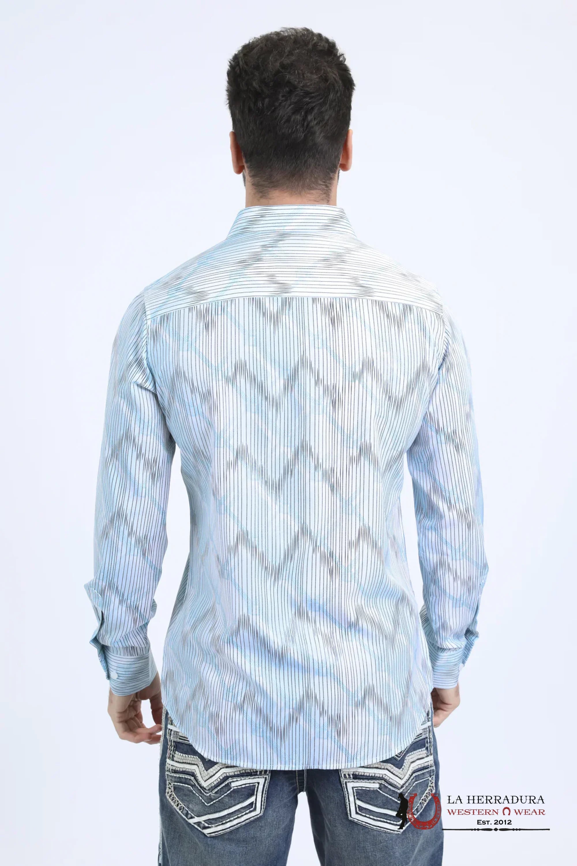 Platini Mens Modern Fit Stretch Foil Fashion White Shirt - 10736 ROPA HOMBRES