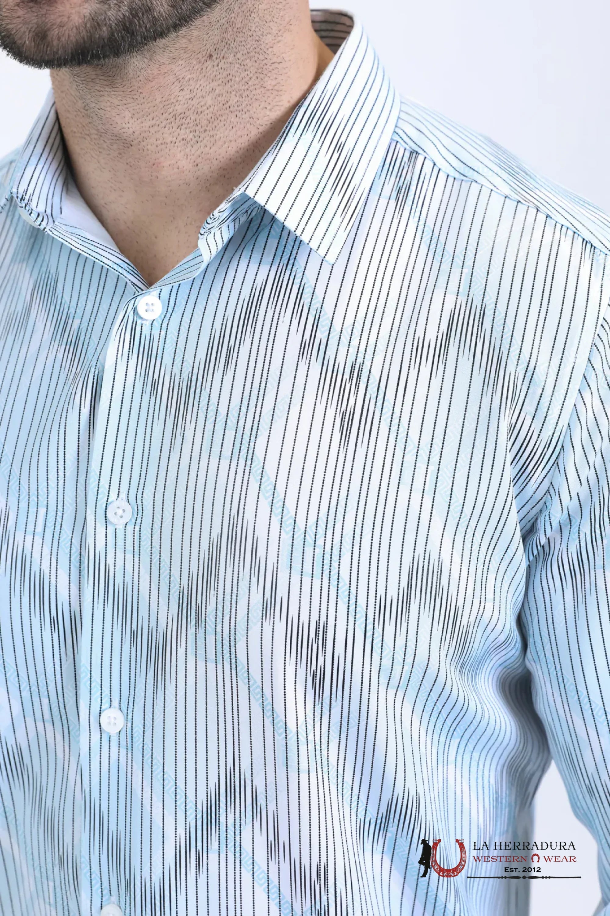 Platini Mens Modern Fit Stretch Foil Fashion White Shirt - 10736 ROPA HOMBRES