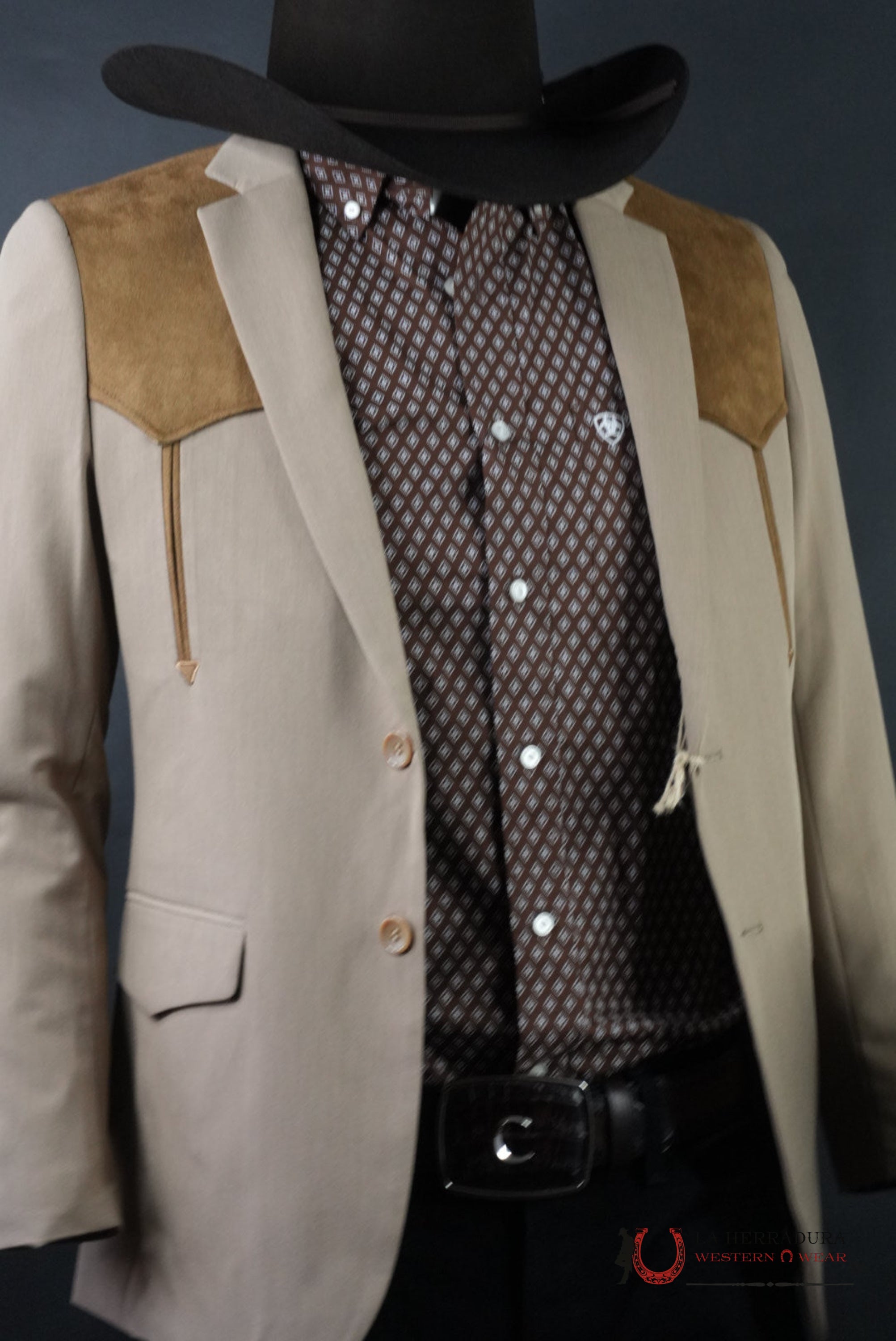 Mens SAUDE DETAIL KHAKI BLAZER MENS - WST9746 ROPA HOMBRES