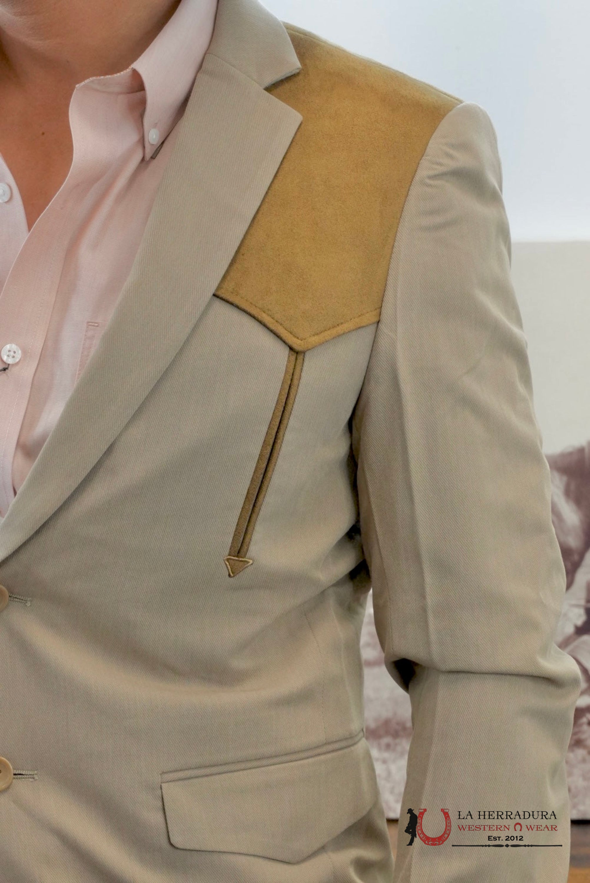 PLATINI SAUDE DETAIL KHAKI BLAZER MENS - WST9746 ROPA HOMBRES