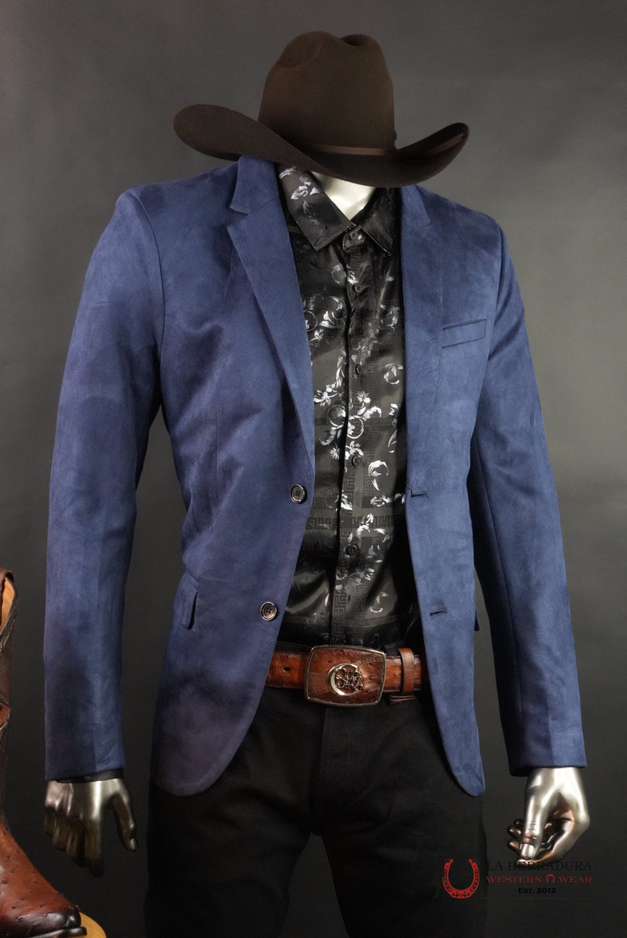 PLATINI NAVY GAMUZA SUEDE BLAZER BLZ8860 ROPA HOMBRES