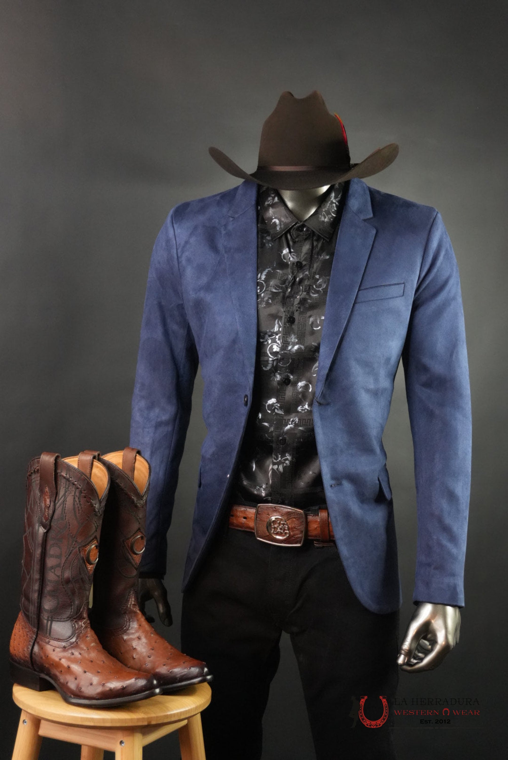 PLATINI NAVY GAMUZA SUEDE BLAZER BLZ8860 ROPA HOMBRES